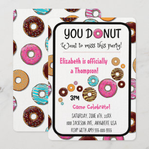 Invitation Parti d'adoption Parti de Donut rose moderne
