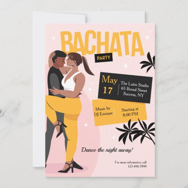 Invitation Parti de Bachata (Devant)
