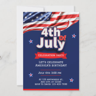 Invitation Parti de blocs de 4 juillet de quartier personnali