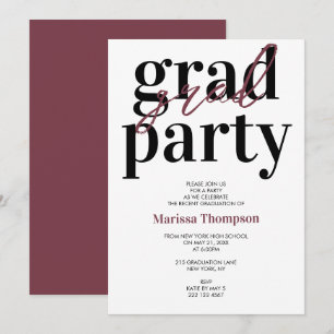 Invitation Parti de graduation de la calligraphie bourguignon