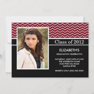Invitation Parti de graduation de la photo moderne Red Chevro