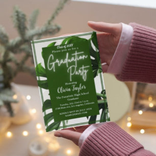 Invitation Parti de graduation de palme tropicale moderne ver