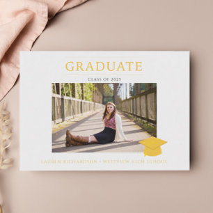 Invitation Parti de graduation en or photo budget