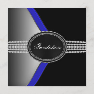 Invitation Parti de la Cravate noire de la Royal Navy Blue Bl