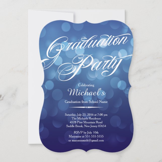 Invitation Parti de la graduation de Bokeh (Devant)