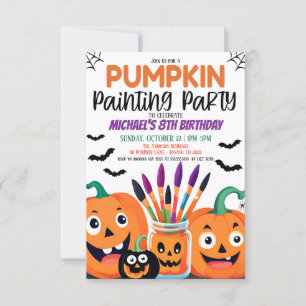 Invitation Parti de la peinture Citrouille d'Halloween