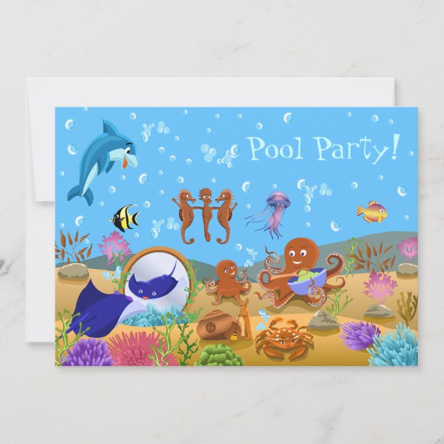 Invitation Parti de la piscine mondiale sous-marine (Devant)