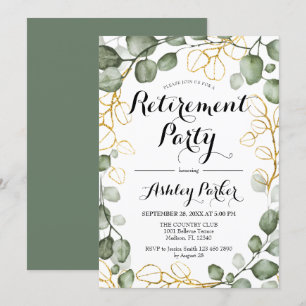 Invitation Parti de la retraite de la couronne d'Eucalyptus F