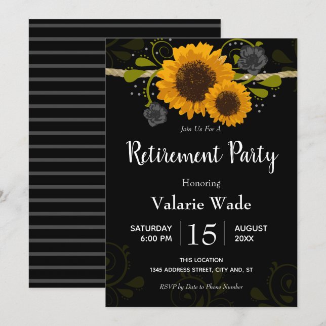 Invitation Parti de la retraite des tournesols du pays rustiq (Devant / Derrière)