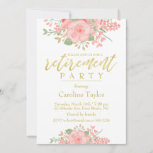 Parti de la retraite en or rose floral
