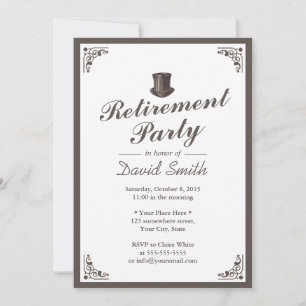 Invitation Parti de la retraite frontalière vintage de Gentle