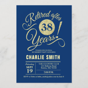 Invitation Parti de la retraite - Marine Blue Gold