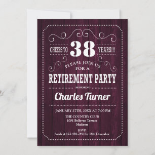 Invitation Parti de la retraite - Motif du bois de Bourgogne