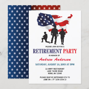 Invitation Parti de la retraite patriotique du drapeau améric