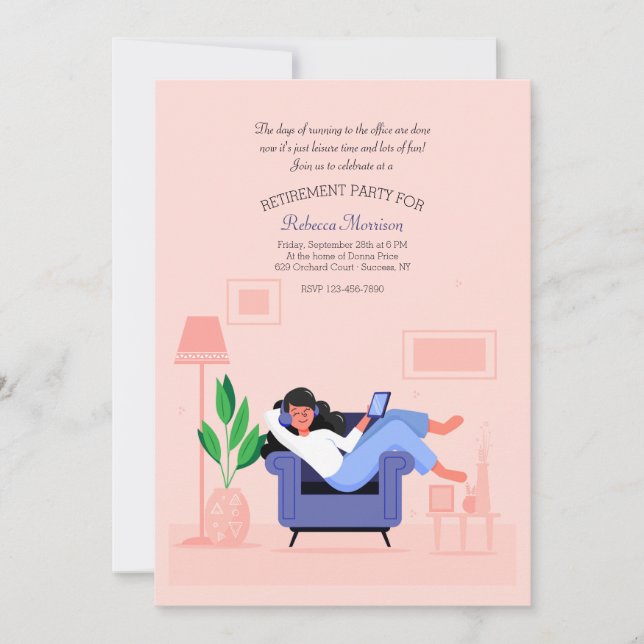 Invitation Parti de la retraite pour l'invitation des femmes (Devant)