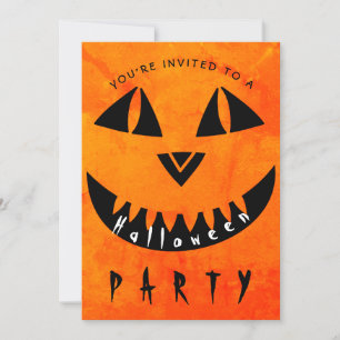 Invitation Parti de la typographie Éffrayante Citrouille d'Ha