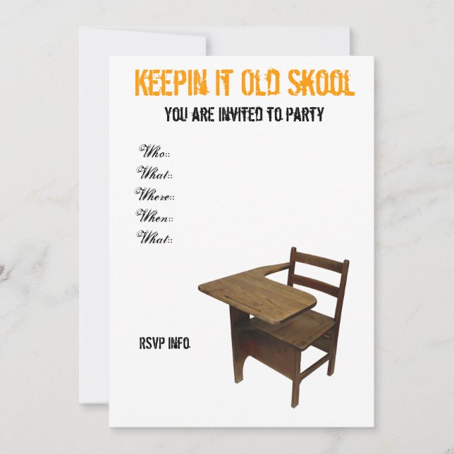 Invitation Parti de la vieille école (Devant)