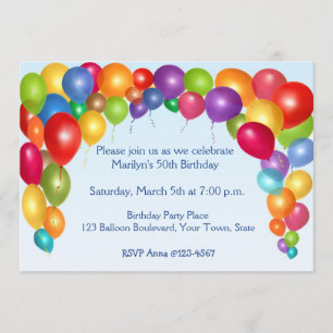 Invitation Parti de l'Arc de ballon coloré