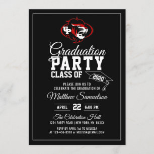 Invitation Parti de l'école noire moderne ajouter un LOGO