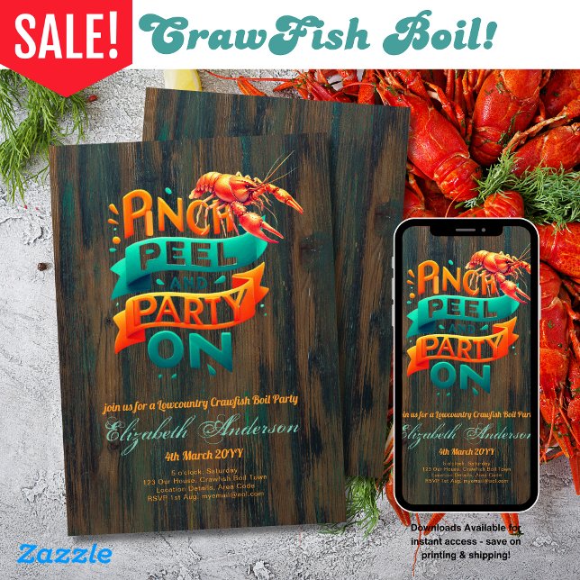 Invitation Parti de l'écrevisse de basse-campagne Russe (Créateur téléchargé)