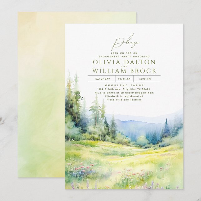 Invitation Parti de l'engagement Fleur sauvage pour la nature (Devant / Derrière)