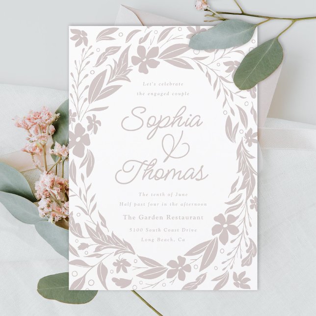 Invitation Parti de l'engagement Tan Couples neutres selon le (Créateur téléchargé)