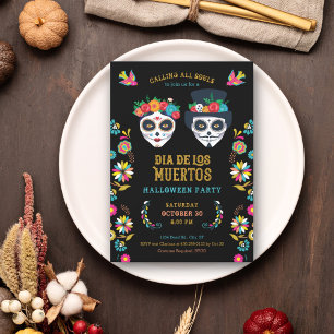 Invitation Parti de l'Halloween Dia de los Muertos