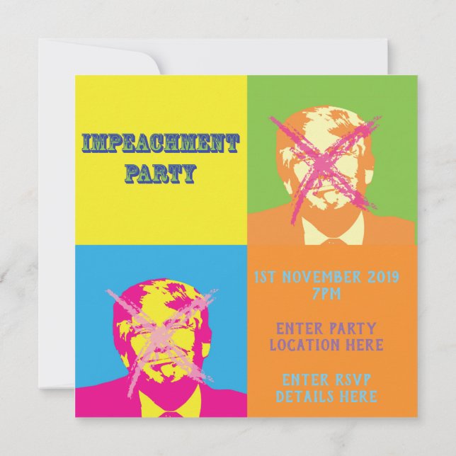 Invitation Parti de l'impeachment de Popart Trump (Dos)