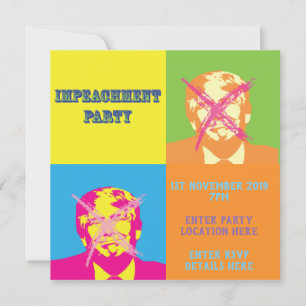 Invitation Parti de l'impeachment de Popart Trump