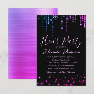 Invitation Parti de Purple et de Pink Hen