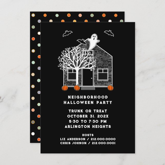 Invitation Parti de quartier Halloween (Devant / Derrière)