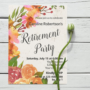 Invitation Parti de retrait de l'aquarelle florale