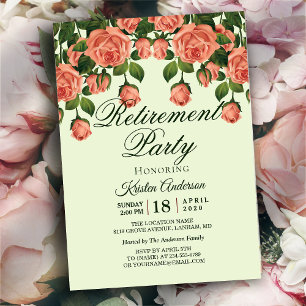 Invitation Parti de retraite botanique romantique Rose