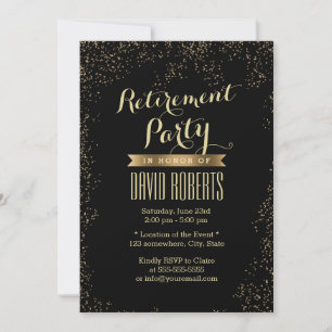 Invitation Parti de retraite Confetti d'or moderne