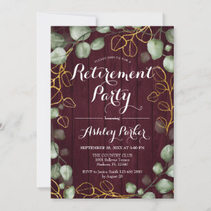 Invitation Parti de retraite de la couronne d'Eucalyptus