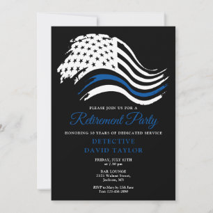Invitation Parti de retraite de la police moderne mince Ligne