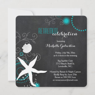 Invitation Parti de retraite de Plage Chalkboard