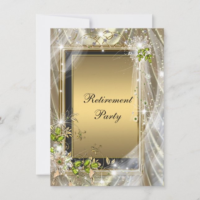 Invitation Parti de retraite des femmes noires et d'or (Devant)