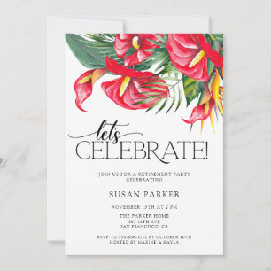 Invitation Parti de retraite des fleurs tropicales