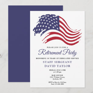 Invitation Parti de retraite du drapeau patriotique américain