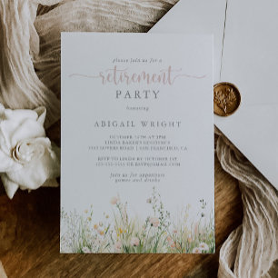 Invitation Parti de retraite Fleur sauvage Boho de verdure