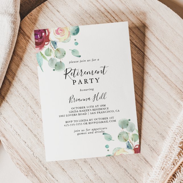 Invitation Parti de retraite florale Eucalyptus contemporain (Créateur téléchargé)