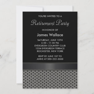 Invitation Parti de retraite gris noir