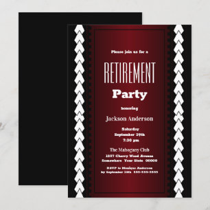 Invitation Parti de retraite moderne Noir rouge et blanc