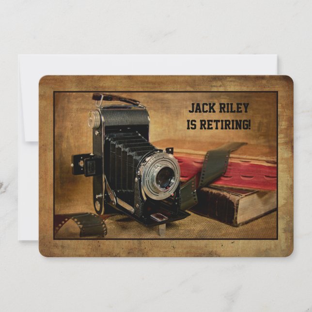 Invitation Parti de retraite pour photographe (Devant)