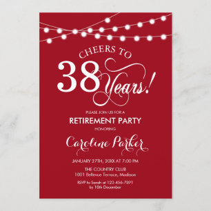 Invitation Parti de retraite - Rouge Blanc