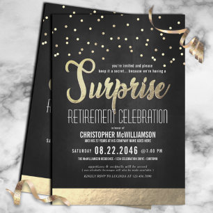 Invitation Parti de retraite surprise Black/Gold tendance