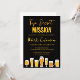 Invitation parti de retraite surprise noir et or