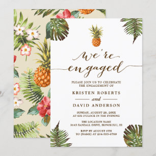 Invitation Parti d'engagement des Feuilles tropicaux Pineappl