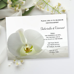 Invitation Parti d'engagement des orchidées blanches et des v